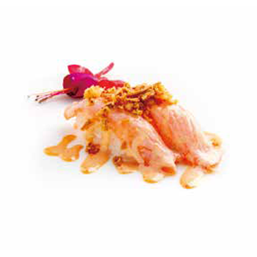 Nigiri de salmón picante flameado